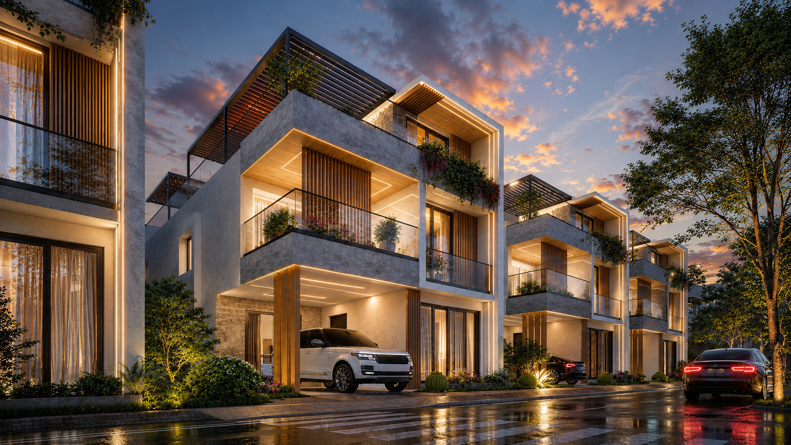 Rudransh South Kingdom luxury villas at dusk